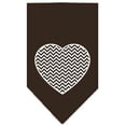 thumbnail image 1 of Chevron Heart Screen Print Bandana, Brown - Small, 1 of 1
