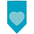 thumbnail image 1 of Chevron Heart Screen Print Bandana, Turquoise - Large, 1 of 1