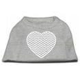 thumbnail image 1 of Chevron Heart Screen Print Dog Shirt, Grey - Large, 1 of 1