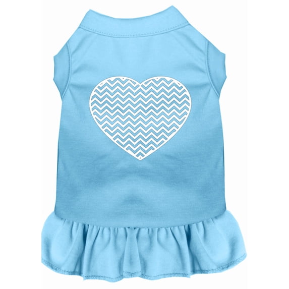 Pet Dog Cat Dress Screen Printed, "Chevron Heart"