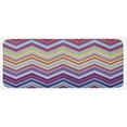 thumbnail image 1 of Chevron Kitchen Mat, Chevron from Small Strikes Horizontal Stripes in Contemporary Design, Plush Decorative Kitchen Mat with Non Slip Backing, 47" X 19", Purple Khaki Blue, by Ambesonne, 1 of 1