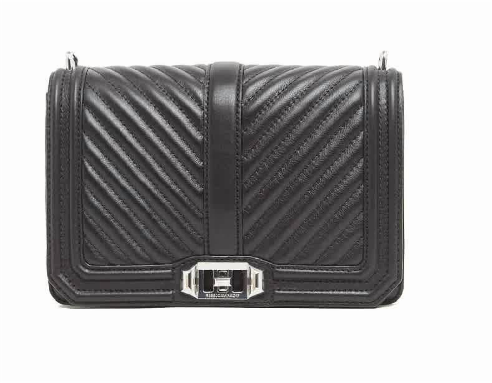 Rebecca Minkoff Chevron Quilted Love Crossbody Black 2 One Size