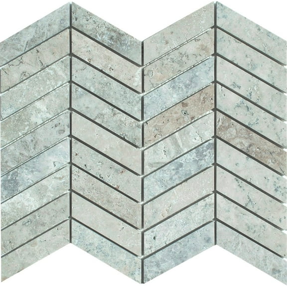 Chevron Latte Honed Travertine Mosaic Tile