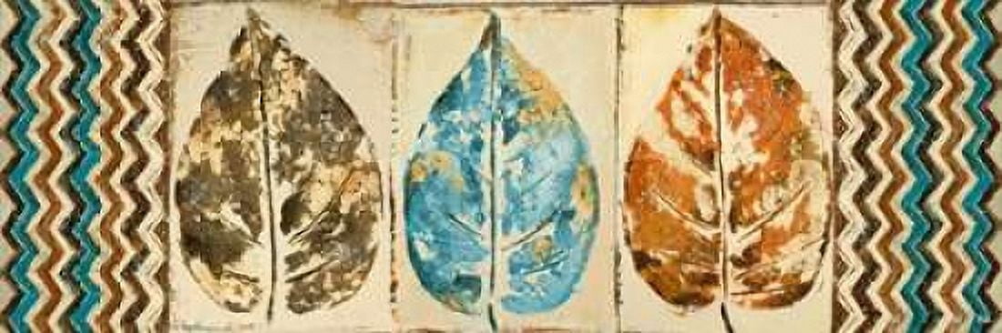 Chevron Leaves Panel II Canvas Art - Patricia Pinto (12 x 36)
