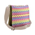 thumbnail image 1 of Chevron Messenger Bag, Rainbow Chevron Fun, Unisex Cross-body, by Ambesonne, 1 of 2
