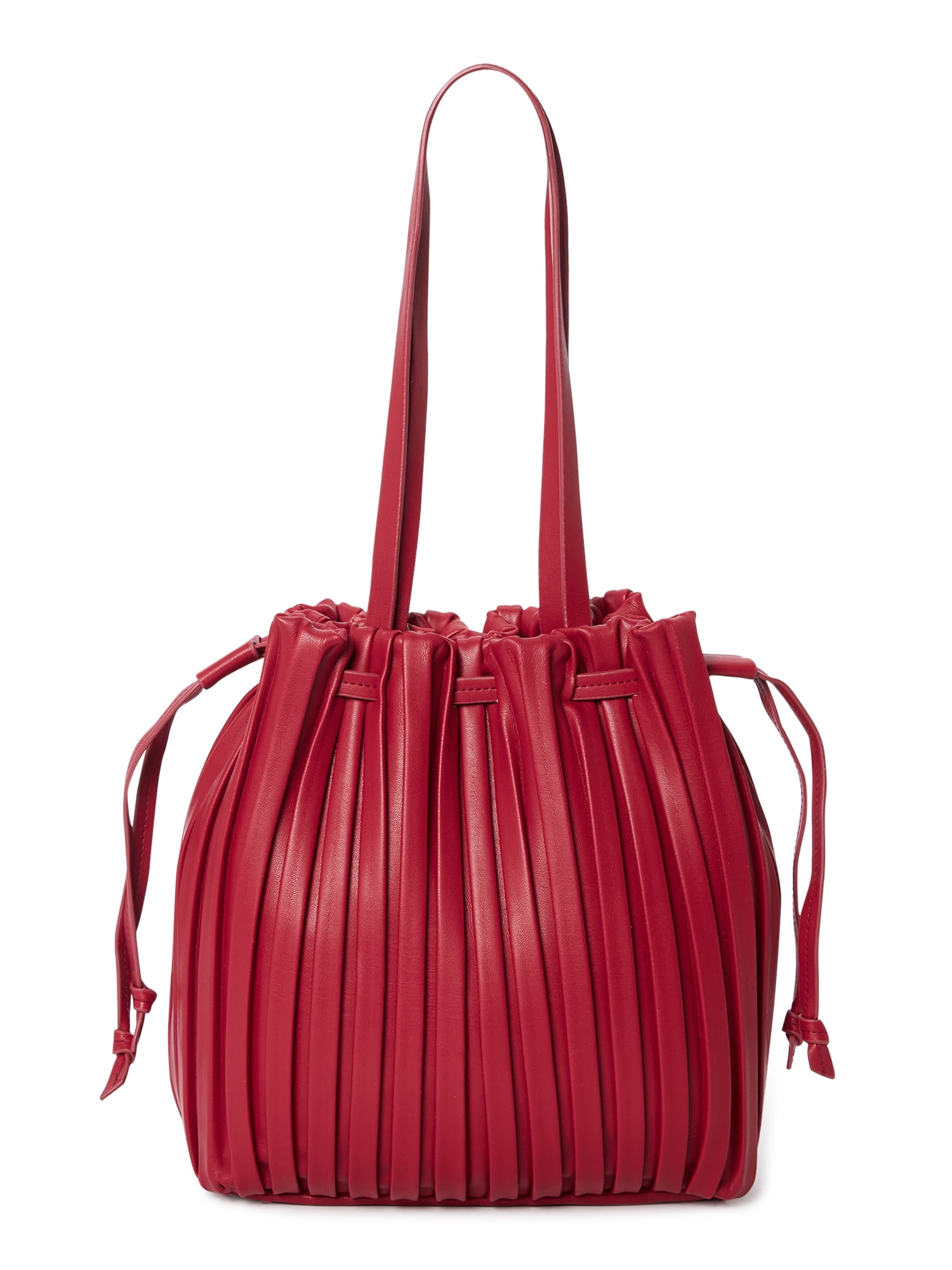 Time & Tru Women's Pleated Bucket Handbag 