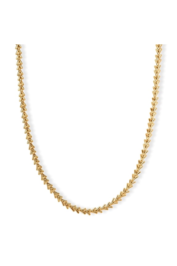 Chevron Necklace in in 18K Yellow Gold Plated Bronze 18-20 Inches