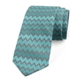 thumbnail image 1 of Chevron Necktie, Zigzags in Shades of Blue, Dress Tie, 3.7", Pale Blue Turquoise Teal, by Ambesonne, 1 of 3