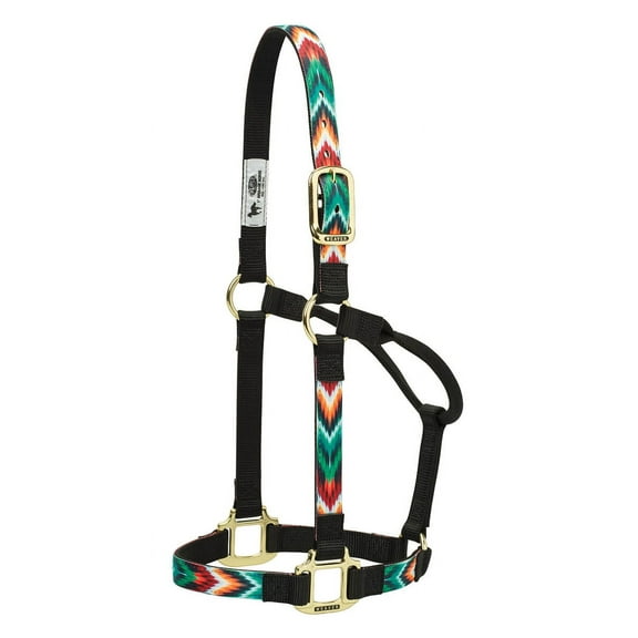 Chevron Nylon Halter, Black/Multi Size: Small