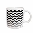thumbnail image 1 of 3drose, Chevron Ombre, Black, Gray. White, 11oz Mug, 1 of 6