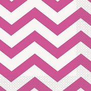 Chevron Paper Lunch Napkins, Hot Pink, 16ct