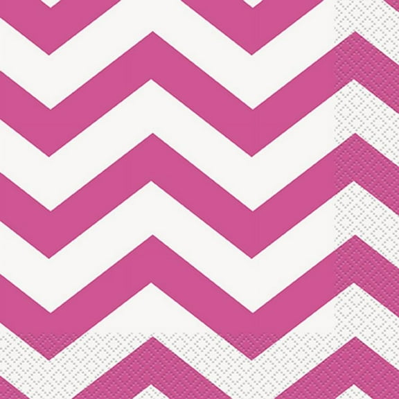 Chevron Paper Lunch Napkins, Hot Pink, 16ct