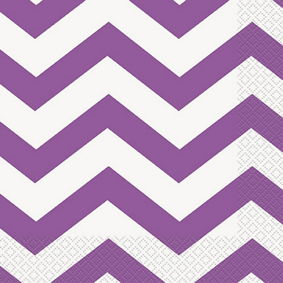 Chevron Paper Lunch Napkins, Purple, 16ct