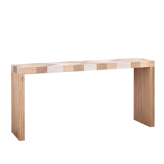 Chevron Pattern 62" Modern Console Table for Entryway Living Room