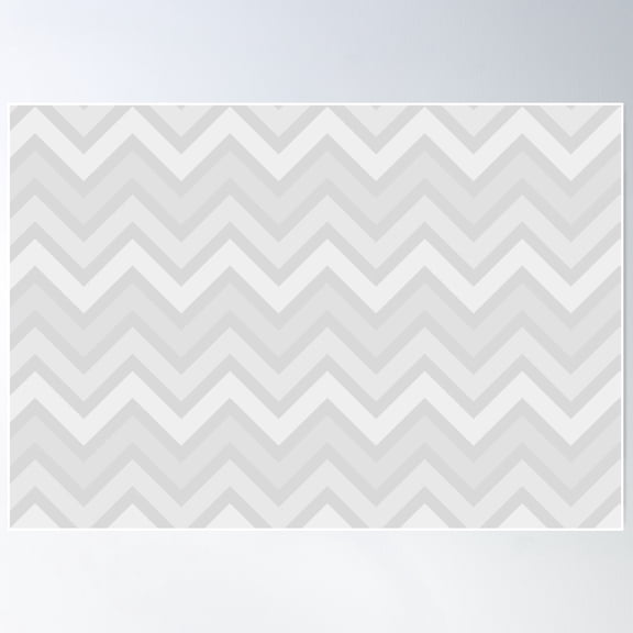 Chevron Pattern. Gray White Color Poster Wall Art, Modern Wall Decor For Living Room Bedroom, 8x12 UNFRAMED