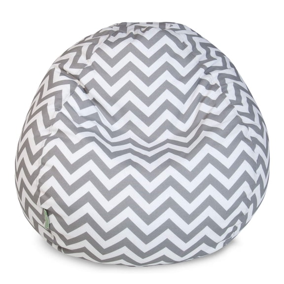 Chevron Pattern Large Bean Bag Chair In Grey