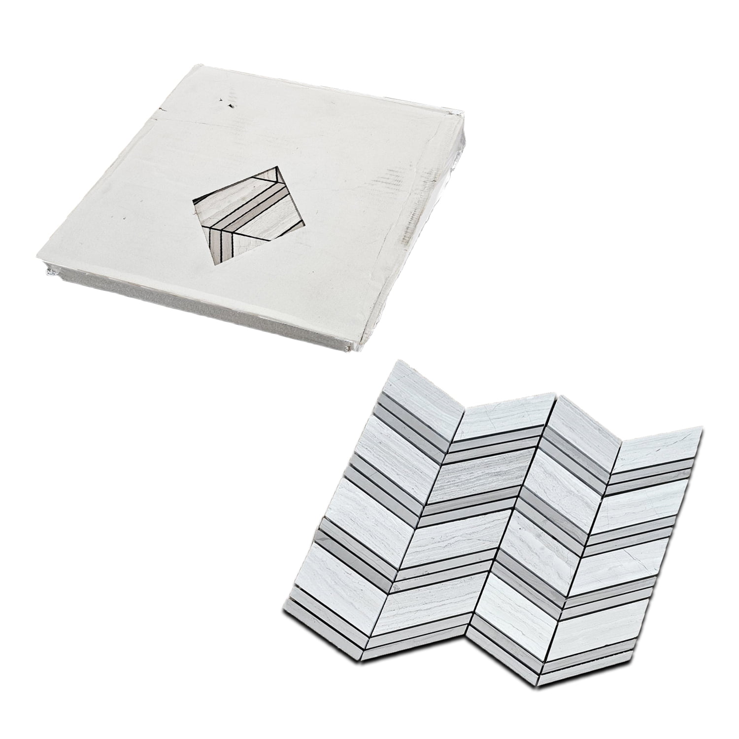 Chevron Pattern Mosaic Tiles: 12