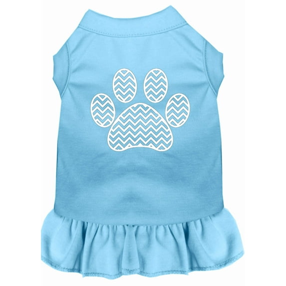 Pet Dog Cat Dress Screen Printed, "Chevron Paw"
