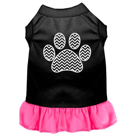 Chevron Paw Screen Print Dress