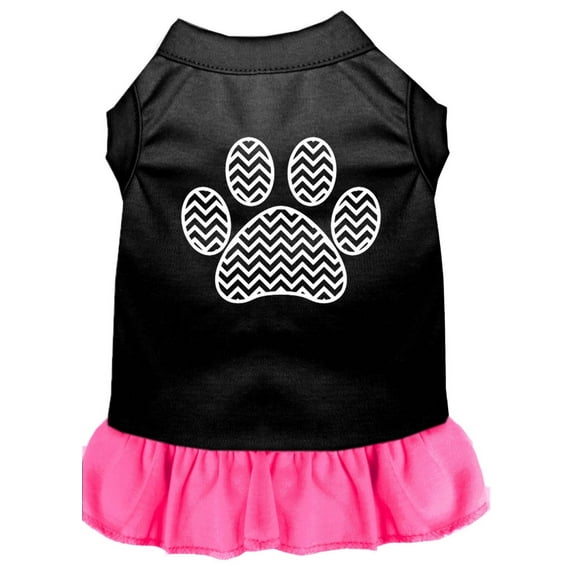 Pet Dog Cat Dress Screen Printed, "Chevron Paw"