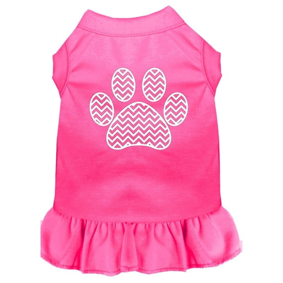 Pet Dog Cat Dress Screen Printed, "Chevron Paw"
