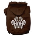 thumbnail image 1 of Chevron Paw Screen Print Pet Hoodies - Brown, Extra Small, 1 of 1