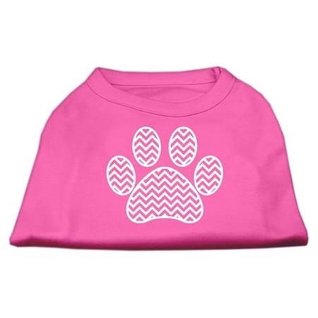 Chevron Paw Screen Print Shirt, Bright Pink - 2XL