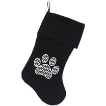 Velvet Christmas Stocking Screen Printed, "Chevron Paw"