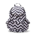 thumbnail image 1 of Chevron Print Rucksack Style Backpack - Charcoal/White, 1 of 3