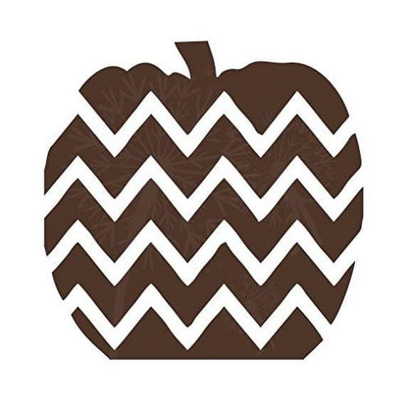 Chevron Pumpkin Wall Decals for Fall Decor Autumn Holiday Wall Stickers, 12 x 12 , Chocolate