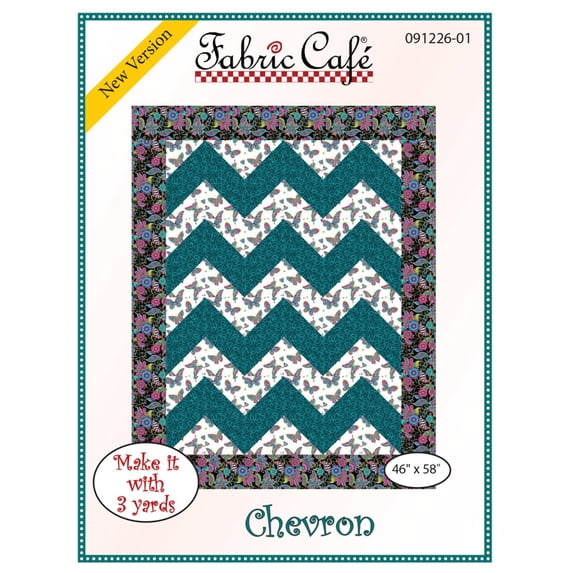 Fabric Cafe Chevron Quilt Pattern - Uses Only 3 Yards of Fabric