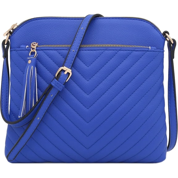 Chevron Quilted Medium body Bag with Tassel Accent