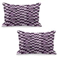thumbnail image 1 of Chevron Quilted Pillowcover Set of 2, Zig Zag Arrows Geometric Symmetric Pattern Retro Old Design, Standard Queen Size Pillow Cover for Bedroom, 36" x 20", Purple White Black, by Ambesonne, 1 of 1