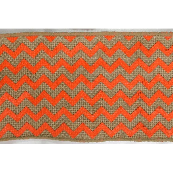 Chevron Ribbons-Orange,4 Inch Wide
