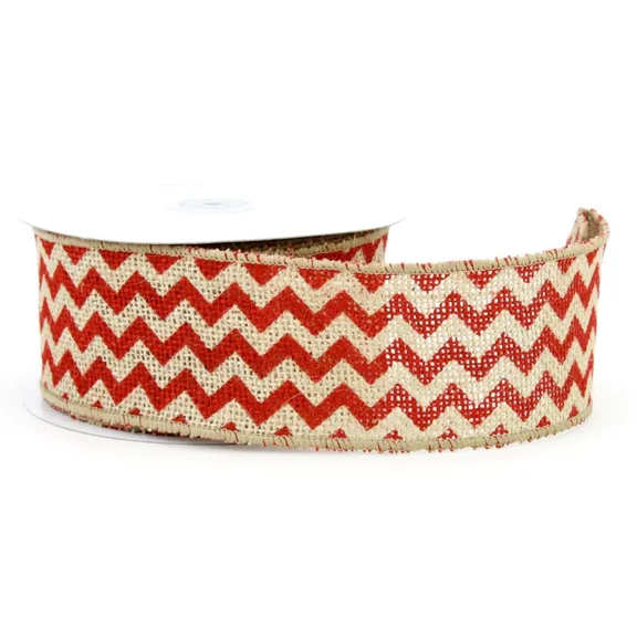 Chevron Ribbons-Red,2.5 Inch Wide