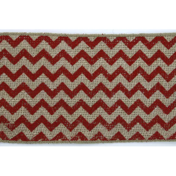Chevron Ribbons-Red,4 Inch Wide
