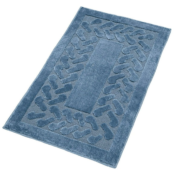 Chevron Rug, Olefin with Non-Skid Latex Backing, Blue, 22" x 60"