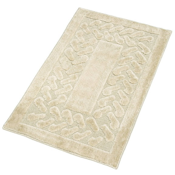 Chevron Rug, Olefin with Non-Skid Latex Backing, Sand, 27" x 45"