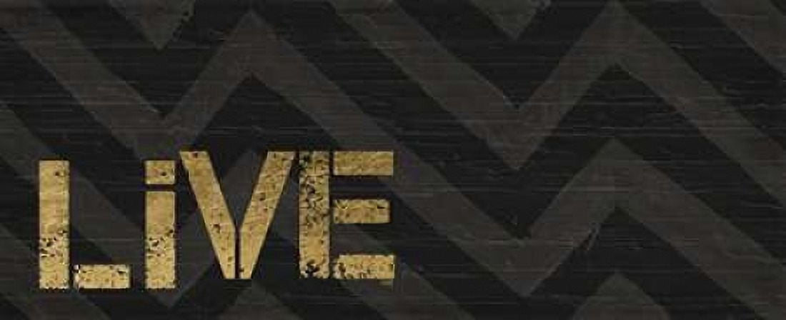 Chevron Sentiments Black and Gold Panel I Canvas Art - hartworks (10 x 20)