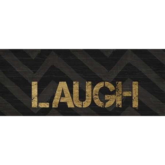Chevron Sentiments Black and Gold Panel II Poster Print by h.artworks (10 x 20)