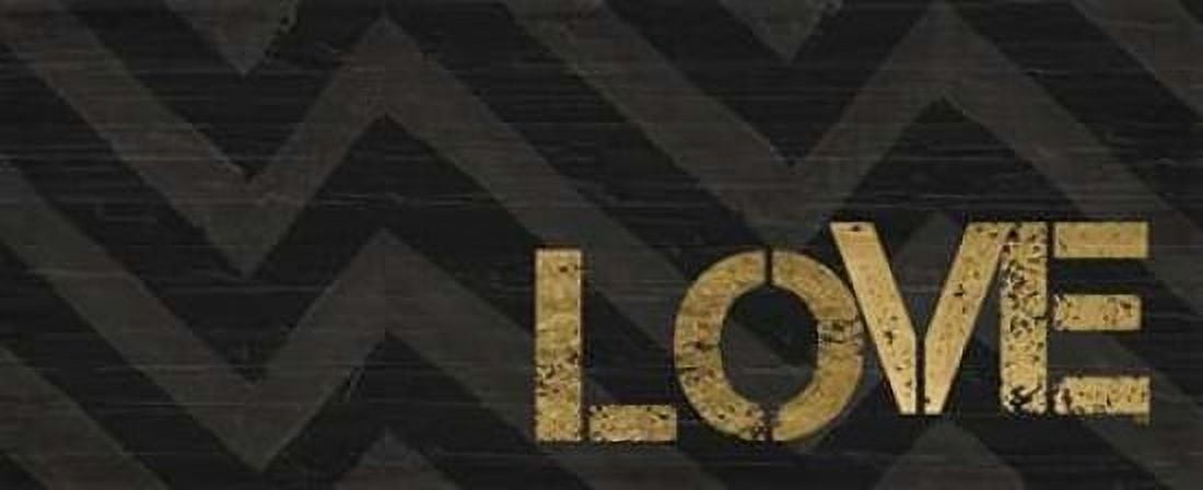 Chevron Sentiments Black and Gold Panel III Canvas Art - hartworks (10 x 20)