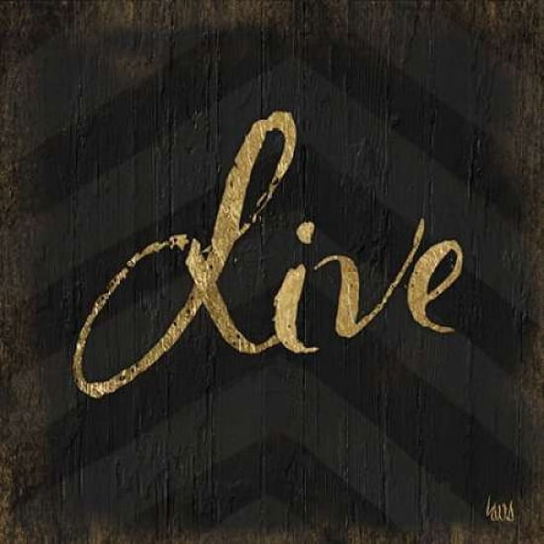 Chevron Sentiments Gold Heart Trio I Canvas Art - hartworks (24 x 24)