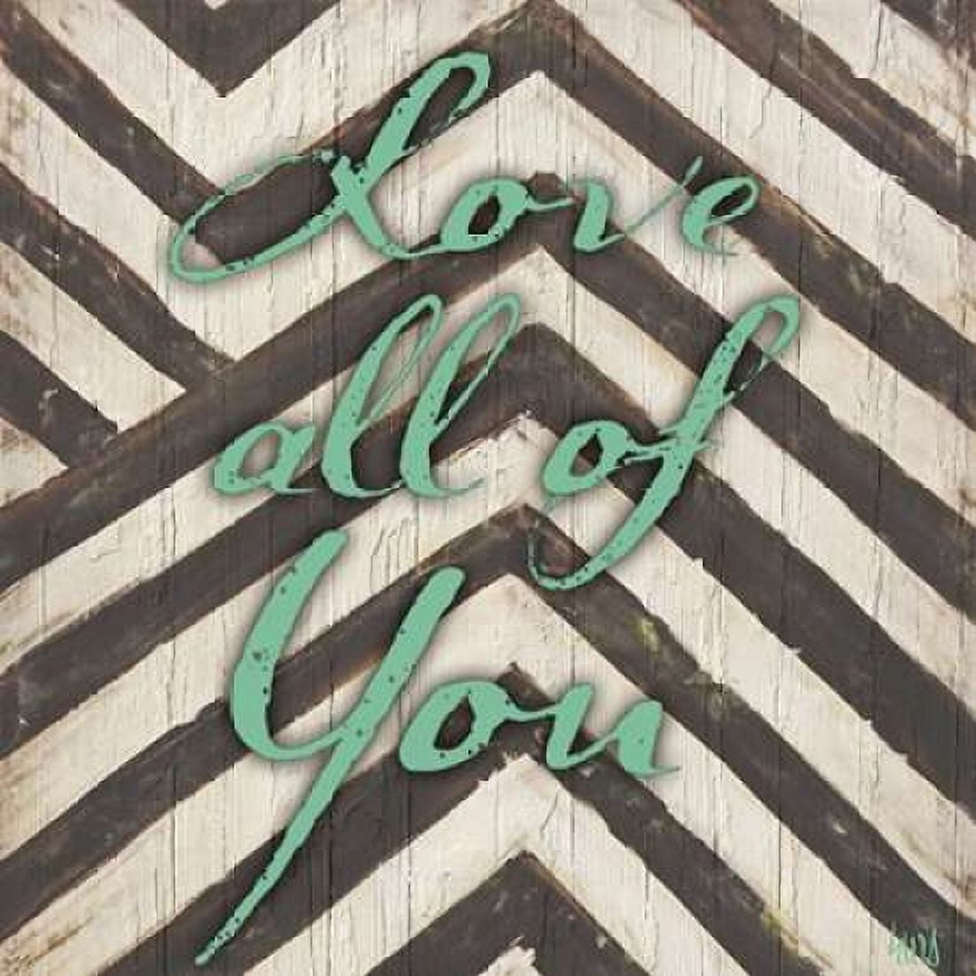 Chevron Sentiments Teal I Canvas Art - hartworks (24 x 24)