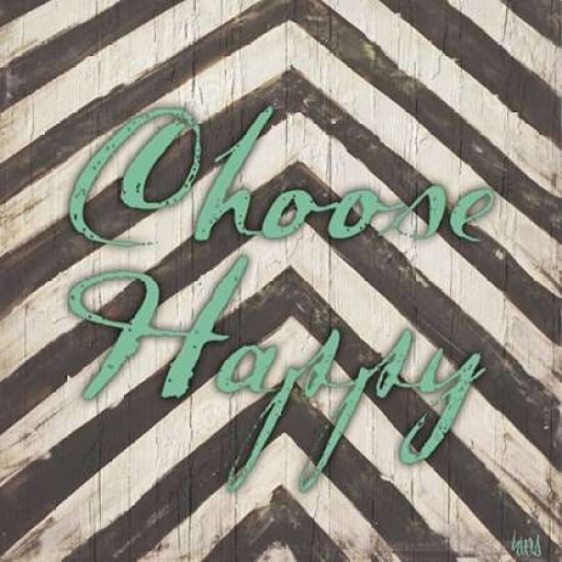 Chevron Sentiments Teal II Canvas Art - hartworks (24 x 24)