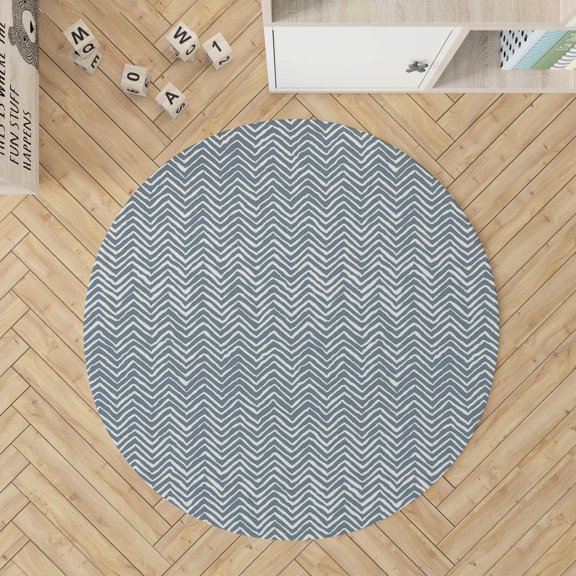 Chevron Snug Blue Kids Play Mat