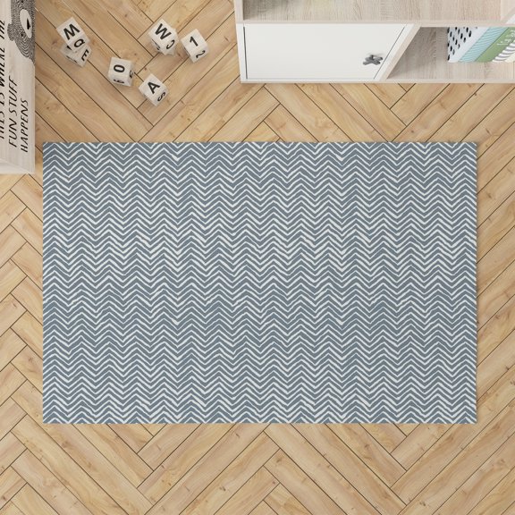 Chevron Snug Blue Kids Play Mat
