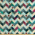 thumbnail image 1 of Chevron Sofa Upholstery Fabric by the Yard, Chevron Patchwork with Vintage Line and Retro Button Forms, Decorative Fabric for DIY and Home Accents, Multicolor by Ambesonne, 1 of 4
