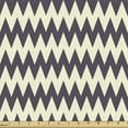 thumbnail image 1 of Ambesonne Chevron Fabric by the Yard Upholstery, Narrow Sharp Zigzags, 1 Yard, Dark Blue Cream, 1 of 5