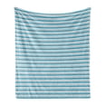 thumbnail image 1 of Chevron Soft Flannel Fleece Blanket, Zigzag Geometric Patten in Blue Shades Abstract Symmetric Arrows Motif, Cozy Plush for Indoor and Outdoor Use, 60" x 80", Grey White Petrol Blue, by Ambesonne, 1 of 5
