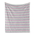 thumbnail image 1 of Chevron Soft Flannel Fleece Throw Blanket, Contemporary Pattern with Zigzag Lines in Pastel Tones, Cozy Plush for Indoor and Outdoor Use, 70" x 90", Multicolor, by Ambesonne, 1 of 5